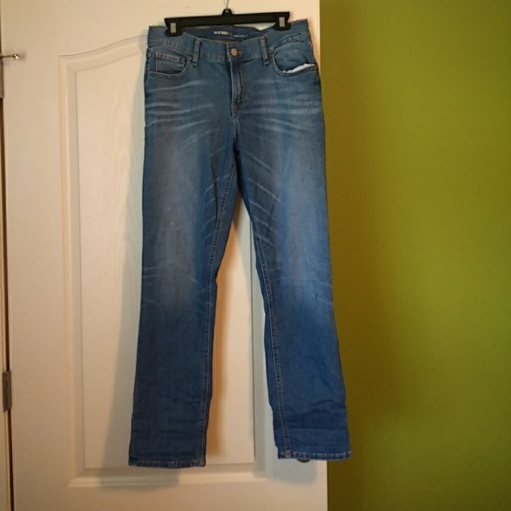 Old navy cropped blue jeans in tall